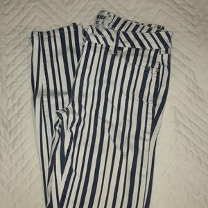 Blue & white striped jeans